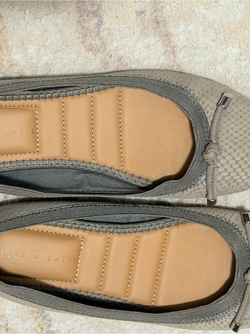 Kelly & Katie Taupe Textured Ballet Flats
